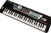 A black electronic keyboard with white keys is shown against a white background. Produktbild-Vorschau