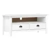 vidaXL TV-Schrank Hill Weiß 110x40x47 cm Massivholz Kiefer Produktbild-Vorschau 2