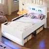 Polsterbett 90x200 cm mit Schublade, LED im Kopf- und Produktbild-Vorschau 3