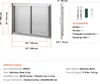 Diagrams and specifications of a stainless steel BBQ access door. Náhled obrázku produktu