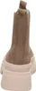The back view of a taupe Chelsea boot with a thick sole. Podgląd zdjęcia produktu