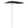 A black half-umbrella with a white pole is shown against a white background. Anteprima dell’immagine prodotto