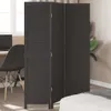 vidaXL 3-dielny rozkladací paraván čierny z masívneho dreva Náhľad obrázku produktu 2