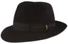 Borsalino klassischer Biber-Haarfilzhut Fedora in schwarz