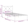 Bettgestell mit Kopfteil Metall Weiß 90x190 cm Produktbild-Vorschau 8