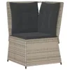 Design Garten-Ecksofa mit Kissen Hellgrau Poly Rattan, Produktbild-Vorschau 2