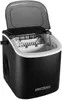 A black and white ice maker with its lid open, showing the ice-making mechanism inside. The product is placed on a white background. Náhled obrázku produktu