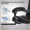 Close-up of a gaming chair armrest with diagrams illustrating its use in different scenarios. Produktbild-Vorschau