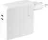 A white USB-C charger with two ports and European plug prongs. Produktbild-Vorschau