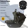 Diagram showing features of a baby car seat. Produktbild-Vorschau