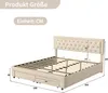 Cadre de lit ProximaX en velours beige 160 x 200 cm avec Voir les images du produit 7