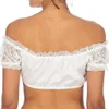 Weißes Dirndlbluse-Trachten-Shirt mit Spitzenkleid,  Produktbild-Vorschau 4