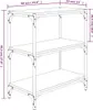 A line drawing of a three-shelf bookcase with dimensions indicated by purple lines and text. Voir les images du produit