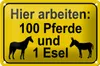 Blechschild Hinweis 18x12cm arbeiten 100 Pferde und 1 Esel Produktbild-Vorschau 2