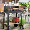 Relaxdays Grill mit Rädern, 2 Ablagen, höhenverstellbarer Produktbild-Vorschau 2