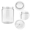 A clear glass jar is shown from multiple angles against a white background. Produktbild-Vorschau