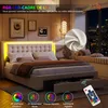 INONEFT Boxspringbett 180x200 cm mit LED,Polsterbett mit 2 Produktbild-Vorschau 2