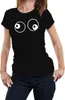 Huuraa Damen T-Shirt Freaky Eyes XS Black Bio Baumwolle Produktbild-Vorschau 2
