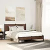 vidaXL Metallbett ohne Matratze Braun Eichen-Optik 137x190 Produktbild-Vorschau 2