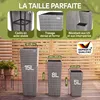 Set de 3 pots de fleurs polyrotin gris cache-pot pot Voir les images du produit 3
