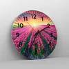 Wanduhr - Rund - Glasuhr - Wiese Tulpen Sonnenuntergang Produktbild-Vorschau 4