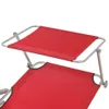 A close-up view of a red lounge chair with a sunshade. Produktbild-Vorschau