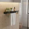 Relaxdays Handtuchhalter Wand, mit Ablage, Handtuchstange Produktbild-Vorschau 2