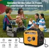 People enjoying a picnic outdoors with a generator and various appliances. Podgląd zdjęcia produktu