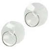 Two clear, round suction cups with silver rings attached, isolated on a white background. Produktbild-Vorschau