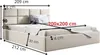 GUTTO Polsterbett 200x200 Metall-Lattenrost Beige Velour Produktbild-Vorschau 7