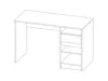 A line drawing of a desk with drawers and shelves. Náhled obrázku produktu