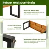 A series of close-up images highlighting the features of a garden bench, with text descriptions for each feature. Voir les images du produit