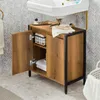 A bathroom vanity cabinet with an open door, showing storage space with towels and a basket. Náhľad obrázku produktu