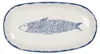 Clayre & Eef Servierplatte 30x16x3 cm Beige Blau Keramik Produktbild-Vorschau 1