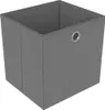 A single gray fabric storage cube with a metal grommet handle is shown against a white background. Náhled obrázku produktu