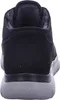 The back view of a black slipper with a gray sole. Produktbild-Vorschau