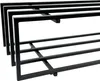 A close-up, angled view of a black metal shoe rack with two tiers. Náhled obrázku produktu