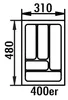 Naber Besteckeinsatz 5, 310 x 480 mm. Schrankbreite 400 Produktbild-Vorschau 5