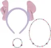 A set of accessories including a headband with ears and two beaded necklaces/bracelets. Anteprima dell’immagine prodotto