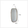 A mirror hanging from a strap against a white background, with dimensions indicated. Podgląd zdjęcia produktu