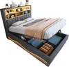 MODFU Lit Coffre 140x200 cm - Lit Double avec Rangement Voir les images du produit 10
