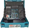 A teal toolbox containing a set of drill bits and driver bits. Produktbild-Vorschau