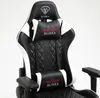 A close-up view of a black and white gaming chair. Produktbild-Vorschau