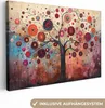 Leinwand Bilder 120x80 cm - Lebensbaum - Lila - Abstrakt - Produktbild-Vorschau 1