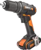 A black and orange cordless drill is shown against a white background. Náhled obrázku produktu