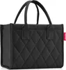 A black quilted tote bag with handles, shown against a white background. Voir les images du produit