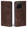A brown flip case for a smartphone is shown from two angles. Produktbild-Vorschau