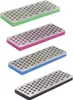 Four sharpening stones with different colored bases are stacked vertically against a white background. Podgląd zdjęcia produktu