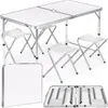 Stół składany z otworem 120x60cm Heckermann Biały + 4x Podgląd zdjęcia produktu 1