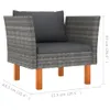 vidaXL Gartensofa Poly Rattan und Eukalyptus Massivholz -  Produktbild-Vorschau 7